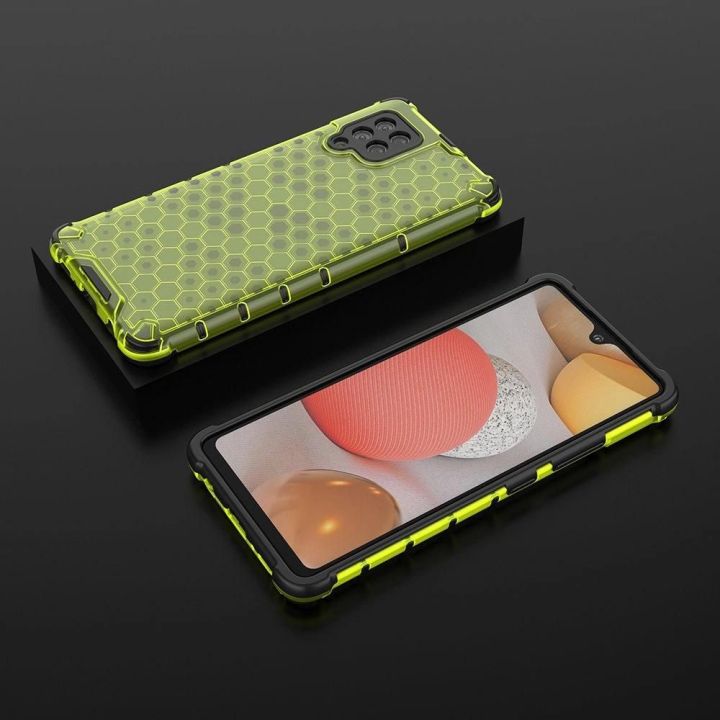 Honeycomb korpuso šarvinis dangtelis su TPU bamperiu, skirtas Samsung Galaxy A42 5G , žalias