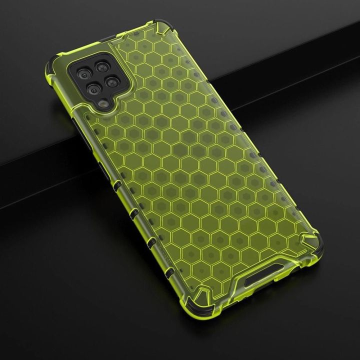 Honeycomb korpuso šarvinis dangtelis su TPU bamperiu, skirtas Samsung Galaxy A42 5G , žalias
