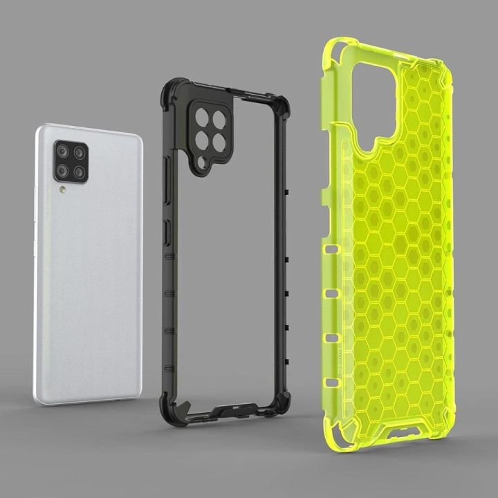 Honeycomb korpuso šarvuotas dangtelis su TPU bamperiu, skirtas Samsung Galaxy A42 5G , raudonas