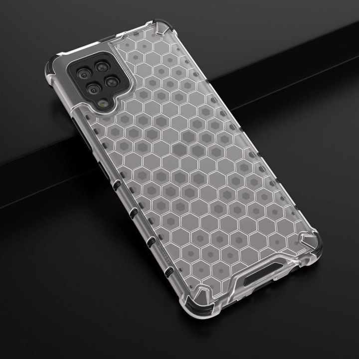 Honeycomb korpuso šarvinis dangtelis su TPU bamperiu, skirtas Samsung Galaxy A42 5G , skaidrus