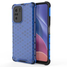 Honeycomb korpuso šarvuotas dangtelis su TPU bamperiu, skirtas Xiaomi Redmi K40 Pro+ / K40 Pro / K40 / Poco F3 , mėlynas