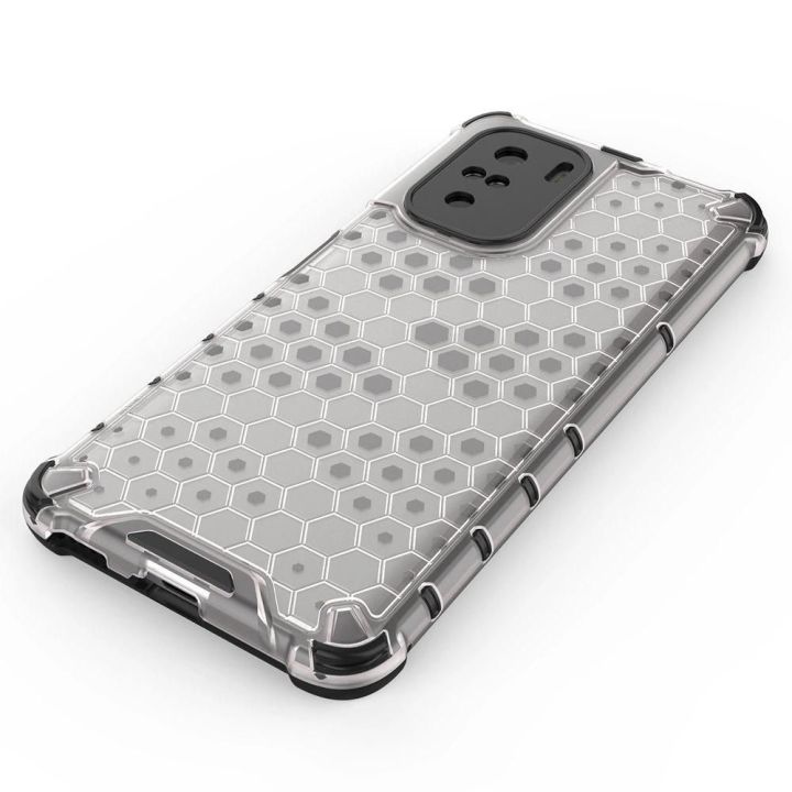 Honeycomb korpuso šarvuotas dangtelis su TPU bamperiu, skirtas Xiaomi Redmi K40 Pro+ / K40 Pro / K40 / Poco F3 , žalias
