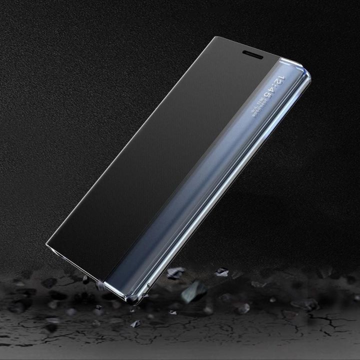 dėklas Bookcase tipo dėklas su išmaniuoju langu, skirtas Xiaomi Redmi K40 Pro+ / K40 Pro / K40 / Poco F3 , mėlynas