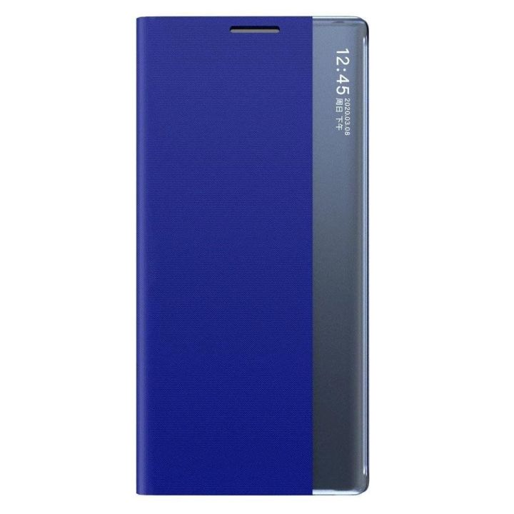 dėklas Bookcase tipo dėklas su išmaniuoju langu, skirtas Xiaomi Redmi K40 Pro+ / K40 Pro / K40 / Poco F3 , mėlynas