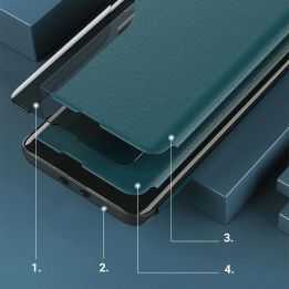 Eco Leather View dėklas Elegantiškas atlenkiamas dangtelis su stovo funkcija Xiaomi Redmi K40 Pro + / K40 Pro / K40 / Poco F3 Or