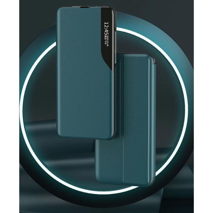 Eco Leather View dėklas Elegantiškas atlenkiamas dangtelis su stovo funkcija Xiaomi Redmi K40 Pro + / K40 Pro / K40 / Poco F3 Or