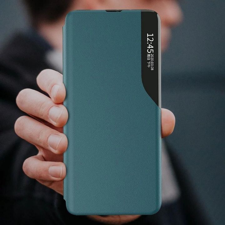 Eco Leather View dėklas Elegantiškas atlenkiamas dangtelis su stovo funkcija Xiaomi Redmi K40 Pro + / K40 Pro / K40 / Poco F3 Or
