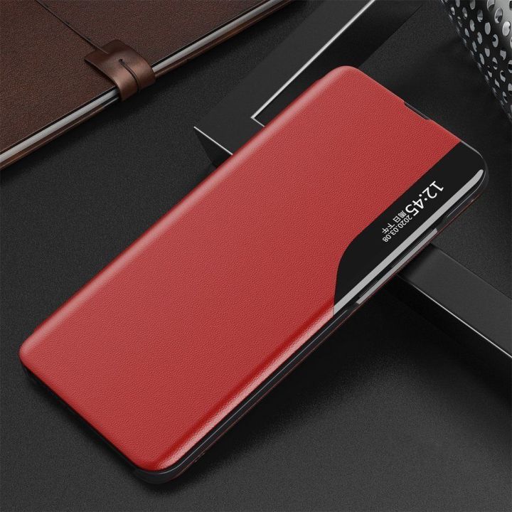 Eco Leather View dėklas Elegantiškas atlenkiamas dangtelis su stovo funkcija Xiaomi Redmi K40 Pro + / K40 Pro / K40 / Poco F3 Re
