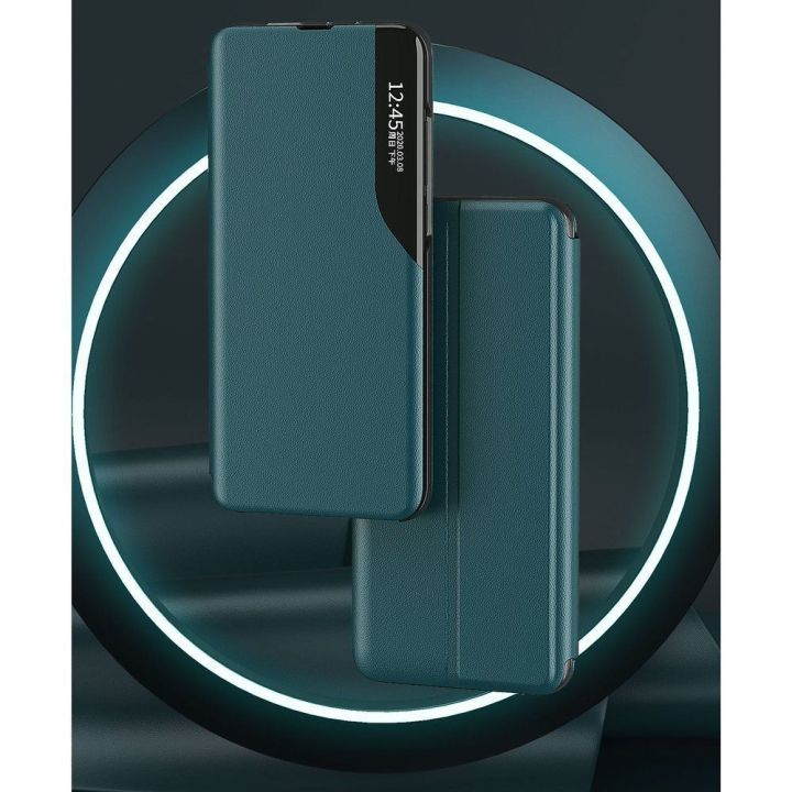 Eco Leather View dėklas Elegantiškas atlenkiamas dangtelis su stovo funkcija Xiaomi Redmi K40 Pro + / K40 Pro / K40 / Poco F3 Re