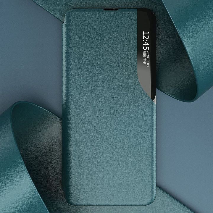 Eco Leather View dėklas Elegantiškas atlenkiamas dangtelis su stovo funkcija Xiaomi Redmi K40 Pro + / K40 Pro / K40 / Poco F3 Re
