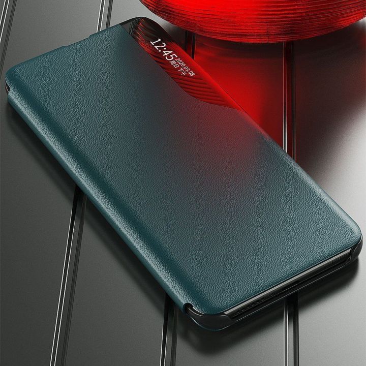 Eco Leather View dėklas Elegantiškas atlenkiamas dangtelis su stovo funkcija Xiaomi Redmi K40 Pro + / K40 Pro / K40 / Poco F3 Re