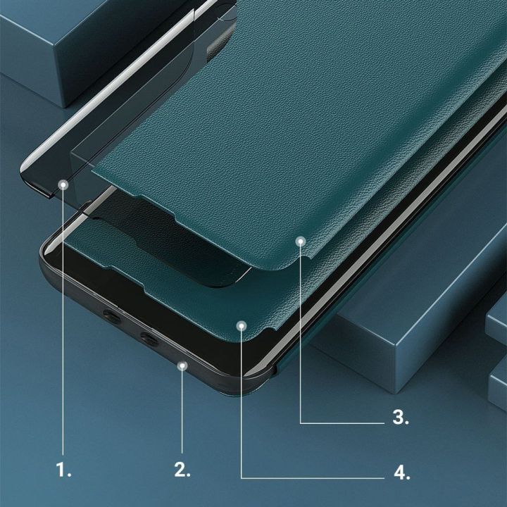 Eco Leather View dėklas Elegantiškas atlenkiamas dangtelis su stovo funkcija Xiaomi Redmi K40 Pro + / K40 Pro / K40 / Poco F3 Re