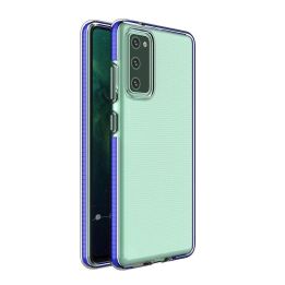 korpusas skaidrus TPU gelio apsauginis dangtelis su spalvingu rėmeliu, skirtas Samsung Galaxy A72 4G , tamsiai mėlynas
