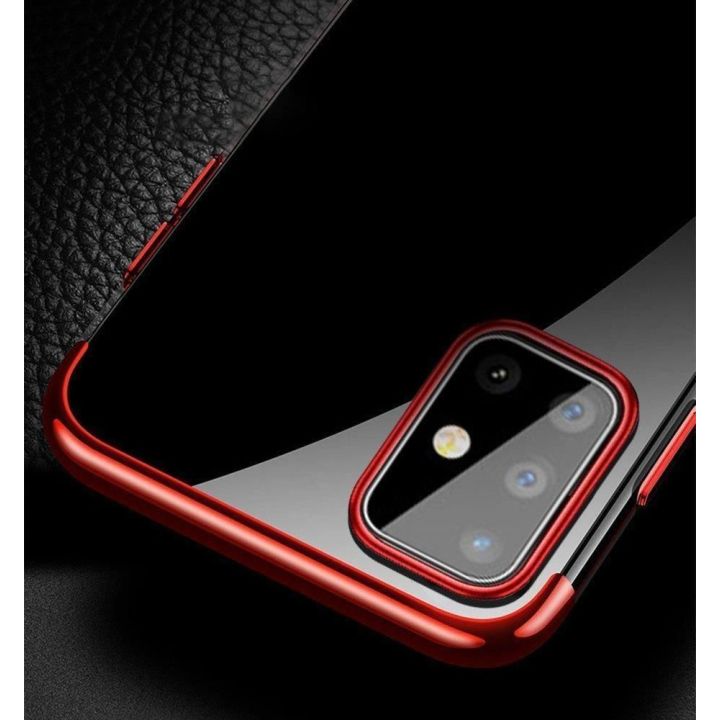 Skaidrios spalvos korpuso gelinis TPU galvaninis rėmelis, skirtas Samsung Galaxy A72 4G , juodos spalvos