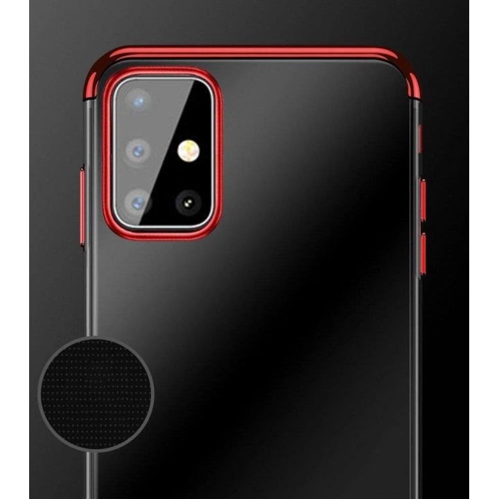 Skaidrios spalvos korpuso gelinis TPU galvaninis rėmelis, skirtas Samsung Galaxy A72 4G , juodos spalvos