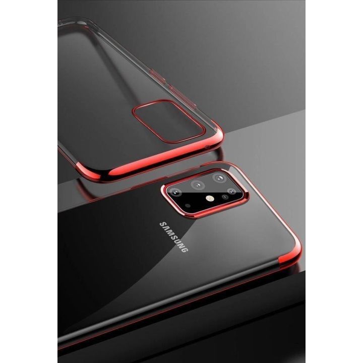 Skaidrios spalvos korpuso gelinis TPU galvaninis rėmelis, skirtas Samsung Galaxy A72 4G blue