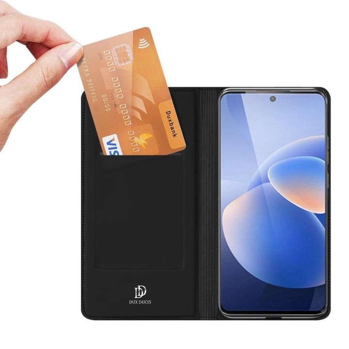 Skin Pro Bookcase tipo dėklas Vivo X60 , skirtas Vivo X60, juodos spalvos