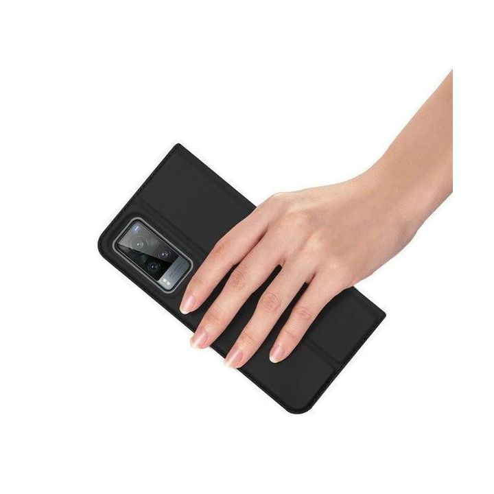 Skin Pro Bookcase tipo dėklas Vivo X60 , skirtas Vivo X60, juodos spalvos