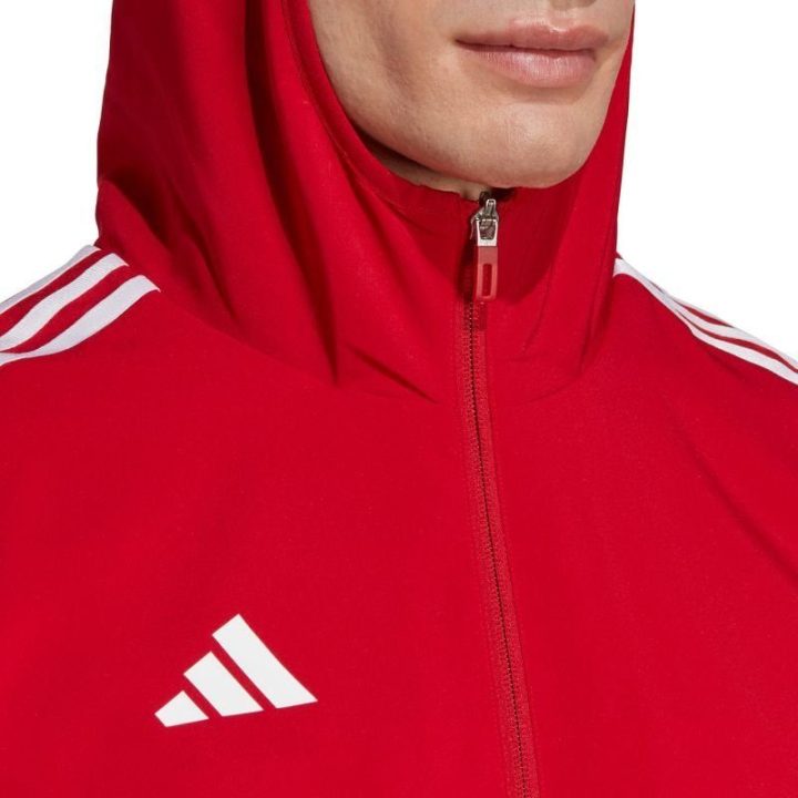 Moteriška vėjo striukė su gobtuvu adidas Tiro 23 League, raudona