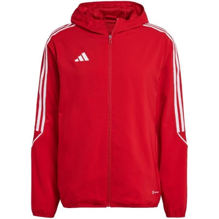 Moteriška vėjo striukė su gobtuvu adidas Tiro 23 League, raudona