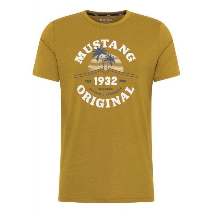 Vyriški laisvo kirpimo marškinėliai Mustang Alex C Print, žali