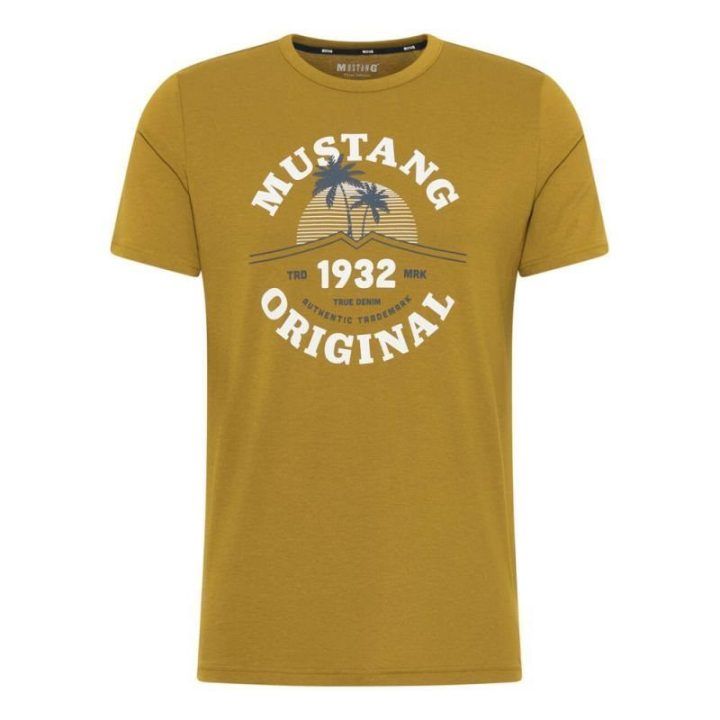 Vyriški laisvo kirpimo marškinėliai Mustang Alex C Print, žali