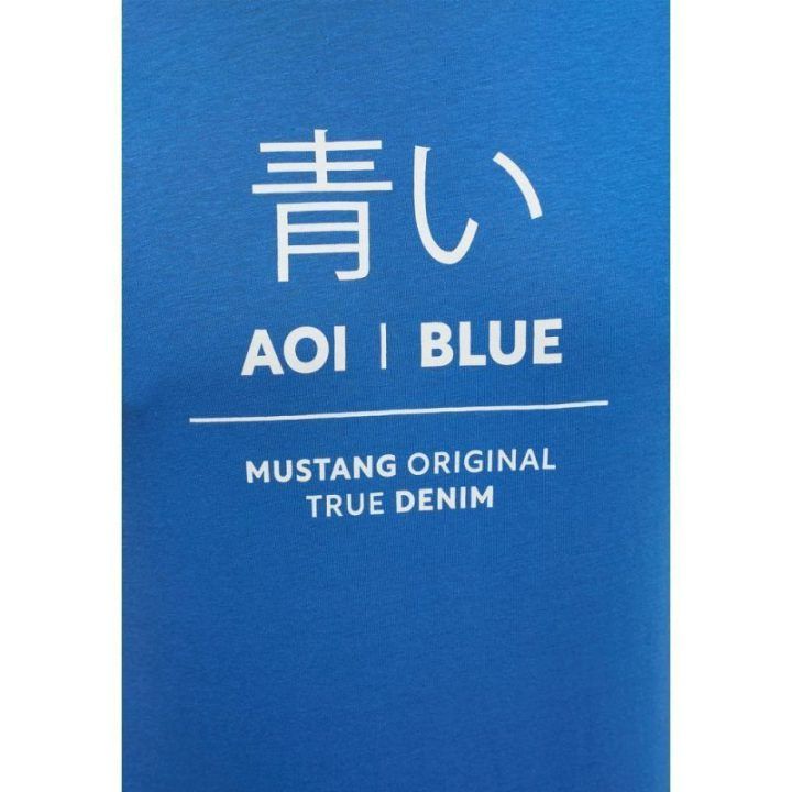 Vyriški tiesaus kirpimo marškinėliai Mustang Alex C Print, mėlyni