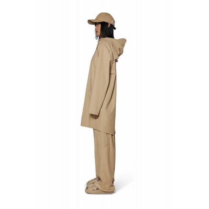 Uniseks ilga lietaus striukė Rains Long Jacket 12020, smėlio