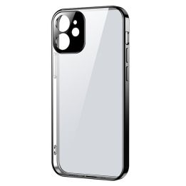 New Beauty Series itin plonas dėklas su galvanizuotu rėmeliu, skirtas iPhone 12 Pro Max , juodas (JR-BP744)