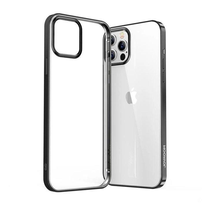 Naujas Beautiful Series itin plonas dėklas su galvanizuotu rėmeliu, skirtas iPhone 12 Pro Max , juodas (JR-BP796)