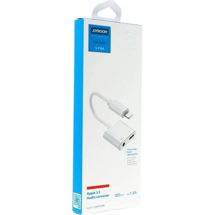adapteris Lightning / 3,5 mm mini lizdas baltas (S-Y104)