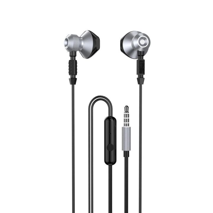 Metalinės laidinės ausinės su 3,5 mm mini lizdu pilkos spalvos (X2C-Gray)