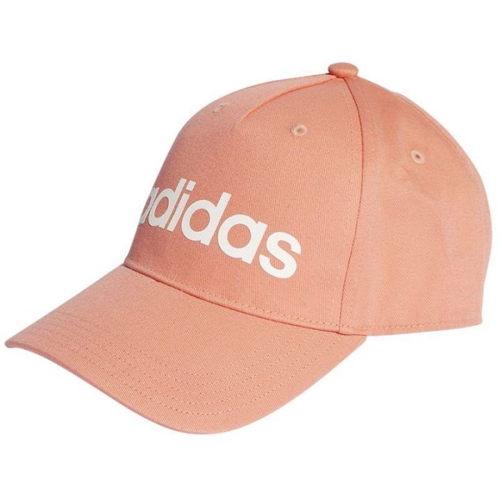 Medvilninė kepurė su snapeliu adidas Daily, persikinė