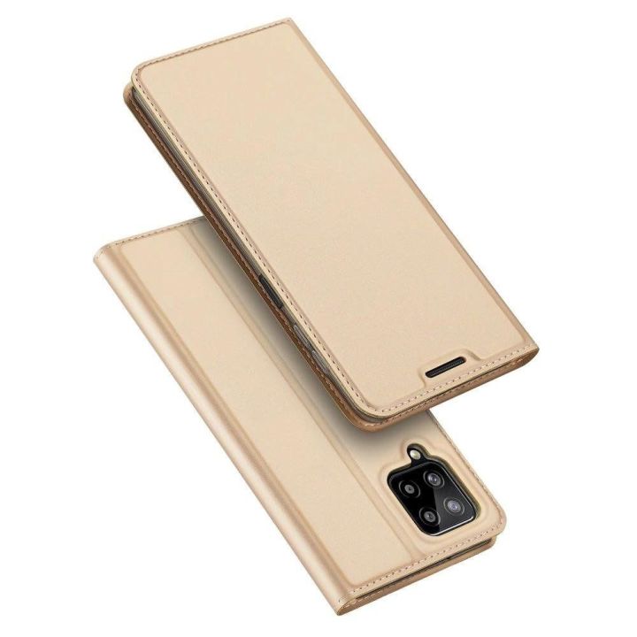 Skin Pro Bookcase knygų dėklo tipo dėklas, skirtas Samsung Galaxy A22 4G golden