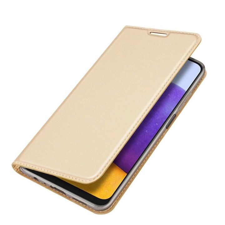 Skin Pro Bookcase knygų dėklo tipo dėklas, skirtas Samsung Galaxy A22 4G golden