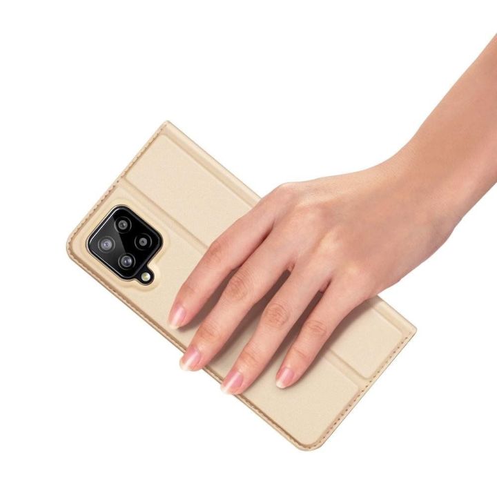Skin Pro Bookcase knygų dėklo tipo dėklas, skirtas Samsung Galaxy A22 4G golden