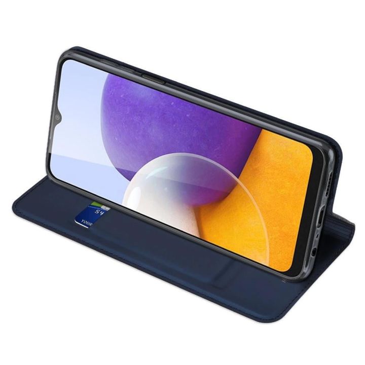 Skin Pro Bookcase tipo dėklas Samsung Galaxy A22 4G , mėlynas