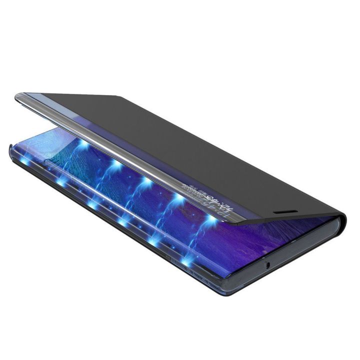Miego dėklas Bookcase tipo dėklas su išmaniuoju langu, skirtas Samsung Galaxy A22 4G , mėlynas