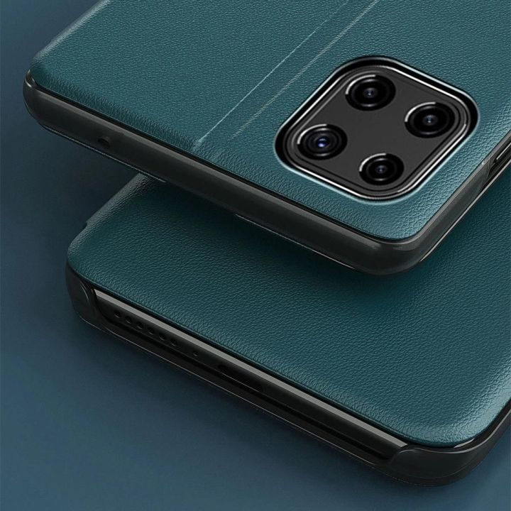 Eco Leather View dėklas elegantiškas knygų dėklas su stovu, skirtas Samsung Galaxy A22 4G , raudonas