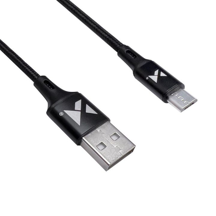 kabelis USB - microUSB 2,4A 1m juodas (WUC-M1B)