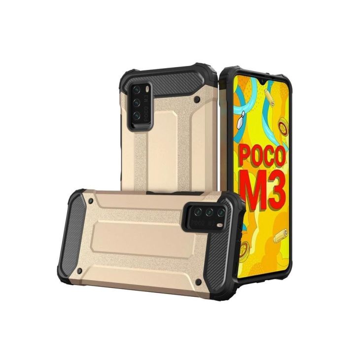 Hibridinis šarvuotas dėklas Tough Rugged Cover, skirtas Xiaomi Redmi Note 10 5G / Poco M3 Pro golden