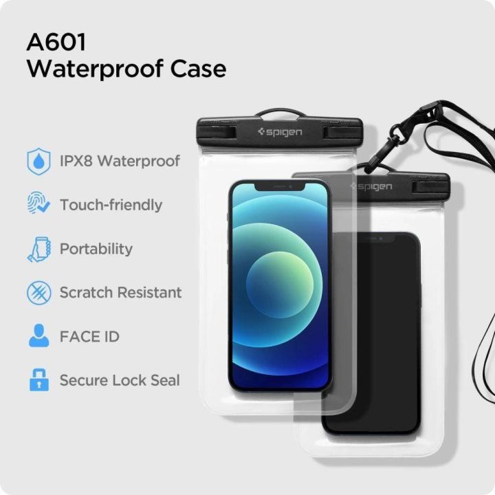 Spigen A601 UNIVERSALUS VANDENSATLAPIS DĖŽUTĖ 2 PAKETAI CRYSTAL CLEAR