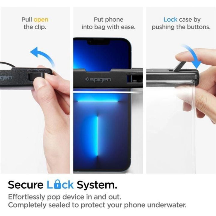 Spigen A601 UNIVERSALUS VANDENSATLAPIS DĖŽUTĖ 2 PAKETAI CRYSTAL CLEAR