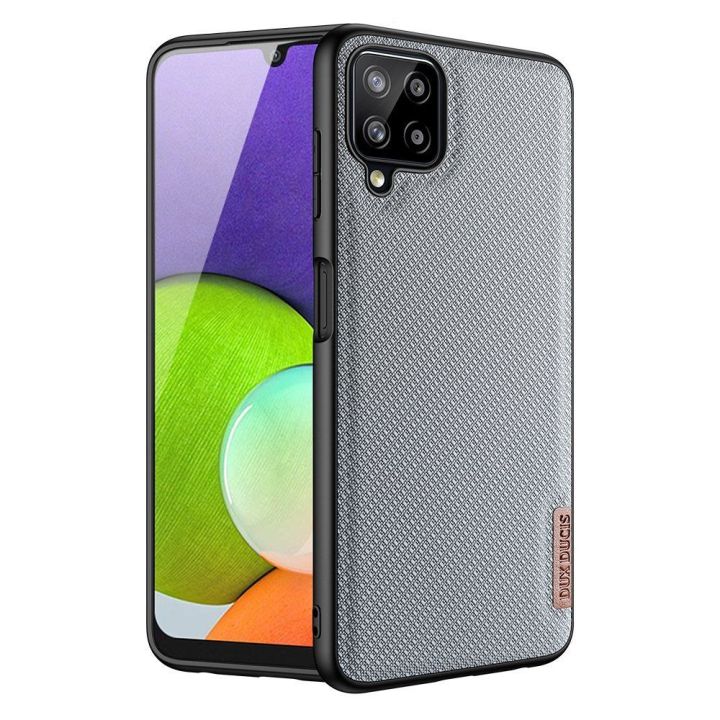 Fino dėklas, padengtas nailono medžiaga, skirtas Samsung Galaxy A22 4G , pilkas
