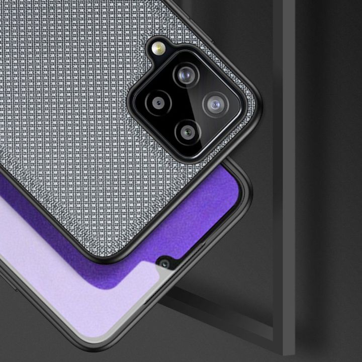 Fino dėklas, padengtas nailono medžiaga, skirtas Samsung Galaxy A22 4G , pilkas