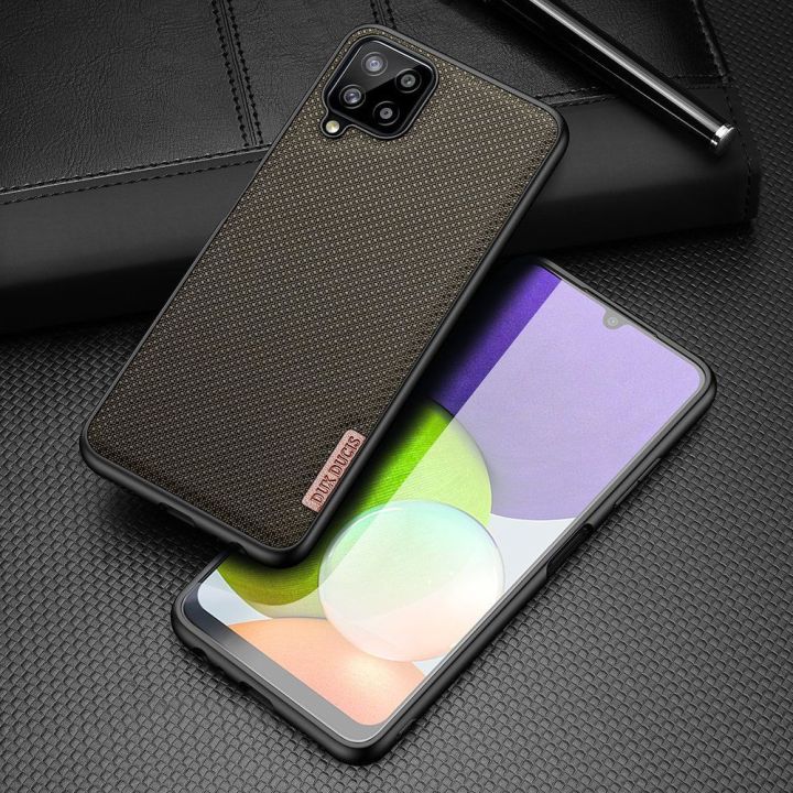 Fino dėklas, padengtas nailono medžiaga, skirtas Samsung Galaxy A22 4G , žalias