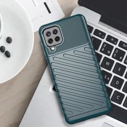 Thunder Case lankstus, tvirtas, atsparus dangtelis TPU dėklas, skirtas Samsung Galaxy A22 4G , juodos spalvos