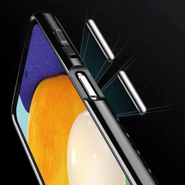 Thunder Case lankstus, tvirtas, atsparus dangtelis TPU dėklas, skirtas Samsung Galaxy A22 4G , juodos spalvos