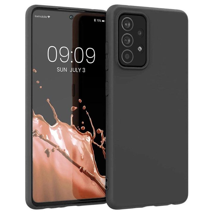 Silikoninis dėklas Minkštas lankstus guminis dangtelis skirtas Samsung Galaxy A22 4G black