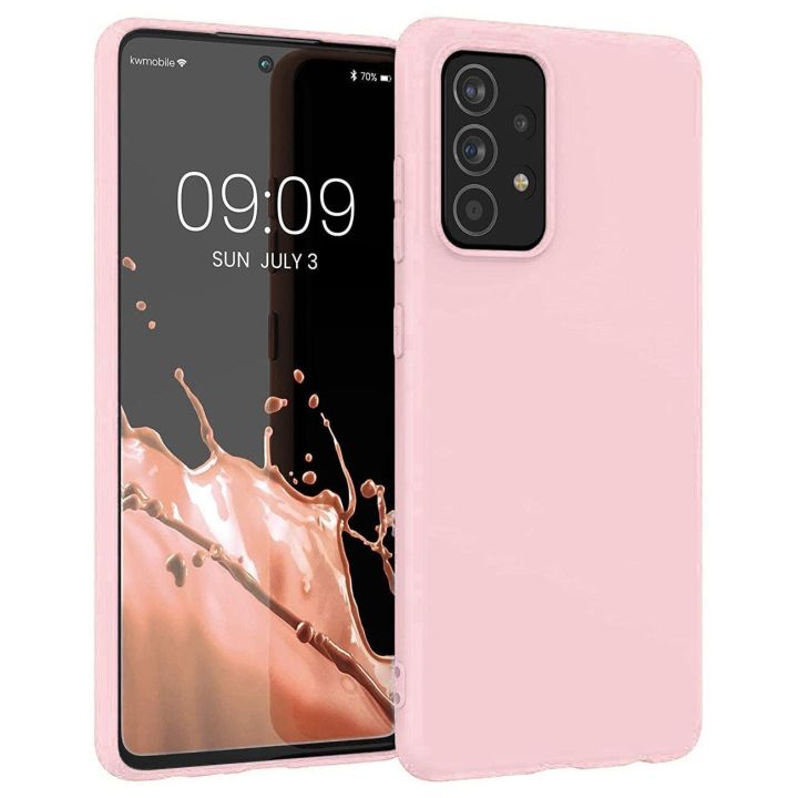Silikoninis dėklas Minkštas lankstus guminis dangtelis skirtas Samsung Galaxy A22 4G rožinis
